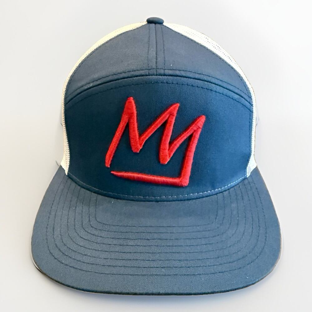 Mammoth Mountain California Snowboard Ski Mens Blue White SnapBack Hat Cap